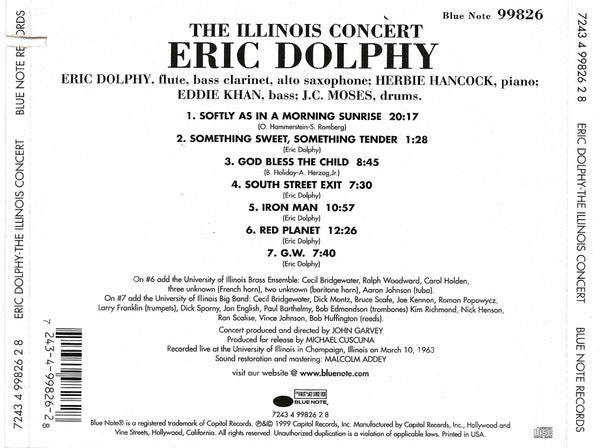Eric Dolphy : The Illinois Concert (CD, Album, RM)