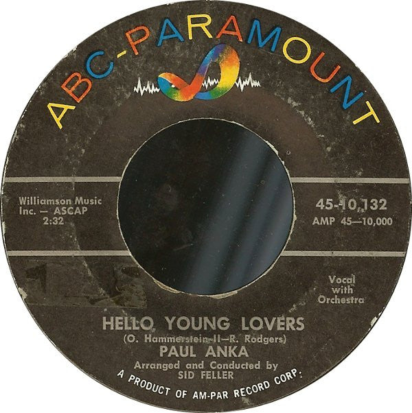 Paul Anka : Hello Young Lovers / I Love You In The Same Old Way (7", Single)