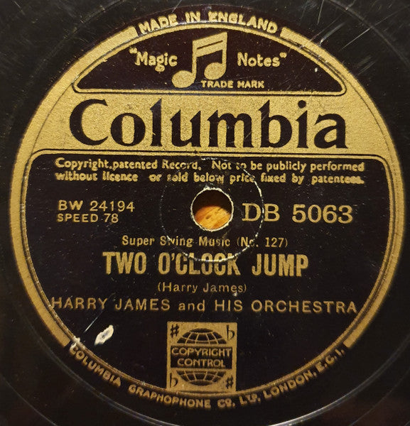 Harry James And His Orchestra : Two O'Clock Jump / 'Tain't What You Do (Shellac, 10")