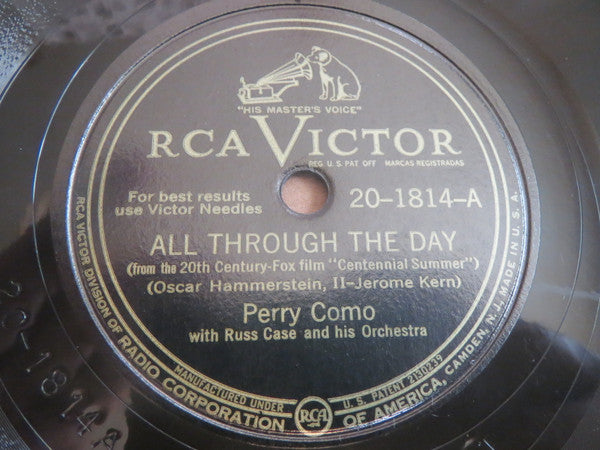 Perry Como With Russ Case And His Orchestra : All Through The Day / Prisoner Of Love (Shellac, 10", RP, Ind)