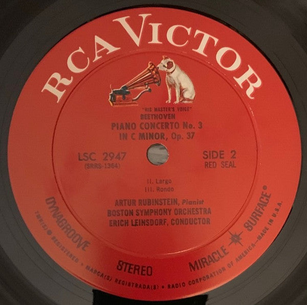 Ludwig van Beethoven - Arthur Rubinstein, Boston Symphony Orchestra, Erich Leinsdorf : Beethoven Piano Concerto No. 3 (LP)