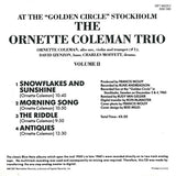 The Ornette Coleman Trio : At The "Golden Circle" Stockholm - Volume Two (CD, Album, RE)
