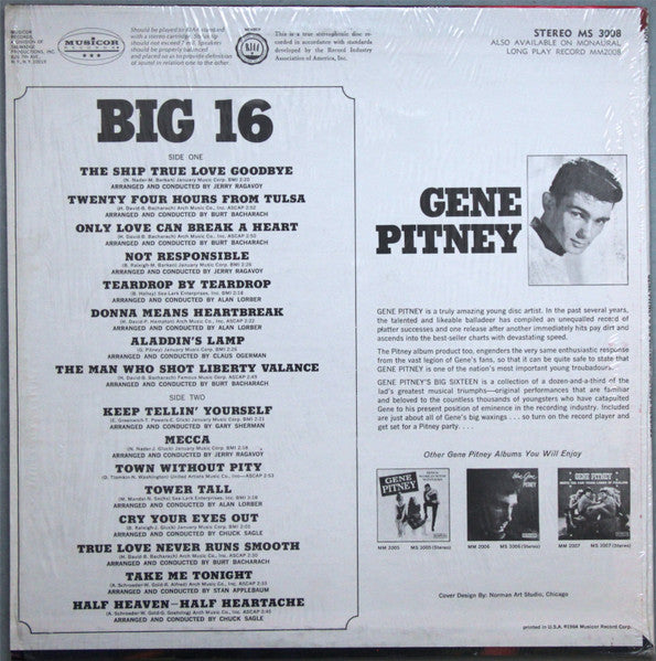 Gene Pitney : Gene Pitney's Big Sixteen (LP, Comp, RE)