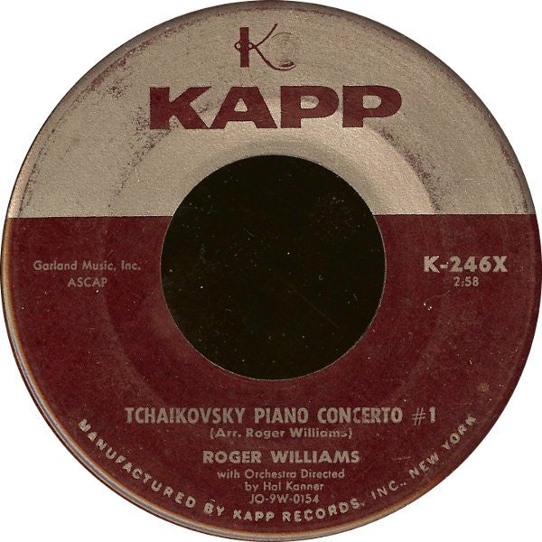Roger Williams (2) : Tchaikovsky Piano Concerto #1 / The World Outside (7", Single)
