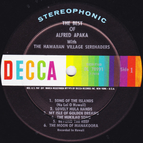 Alfred Apaka With The Hawaiian Village Serenaders : The Best Of Alfred Apaka (2xLP, Comp)
