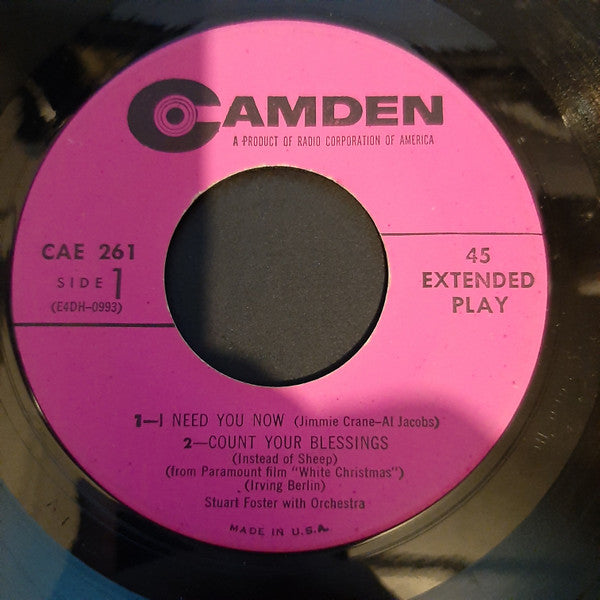 Stuart Foster : Today's Hits Sung By Stuart Foster With Orchestra (7", EP)