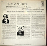 Nathan Milstein, Felix Mendelssohn-Bartholdy, Max Bruch, Philharmonia Orchestra Conducted By Leon Barzin : Concerto In E Minor / Concerto No.1 In G Minor (LP, Album)
