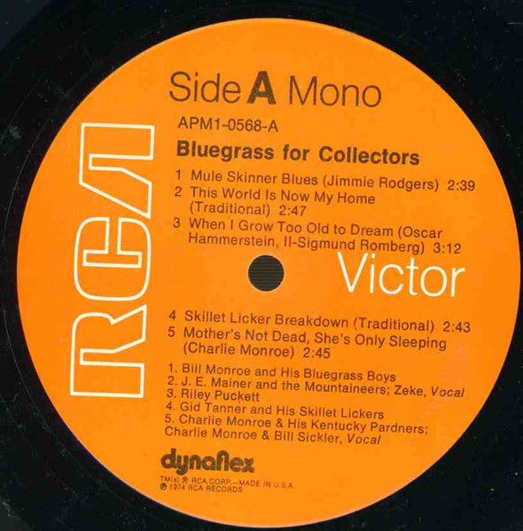 Various : Bluegrass For Collectors (LP, Comp, Mono)