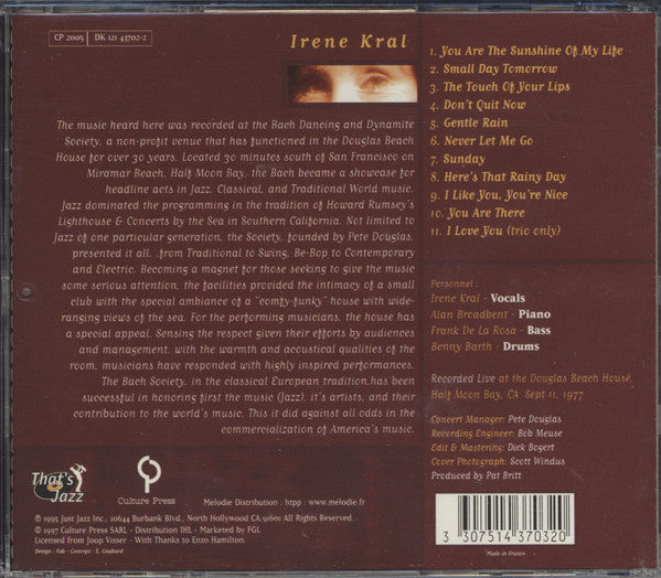Irene Kral : Live (CD, Album, RE)