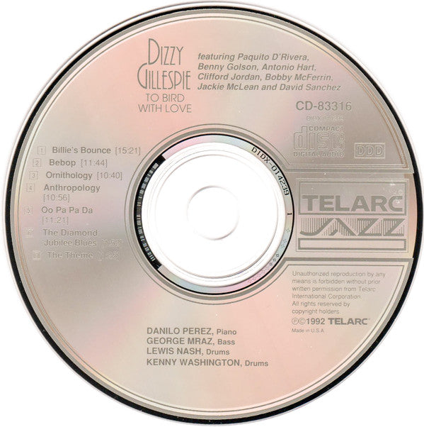 Dizzy Gillespie : To Bird With Love (CD, Album)