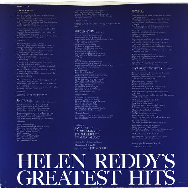 Helen Reddy : Helen Reddy's Greatest Hits (LP, Comp)