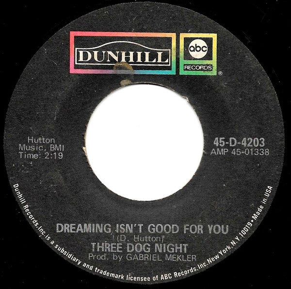 Three Dog Night : Easy To Be Hard (7", Single)