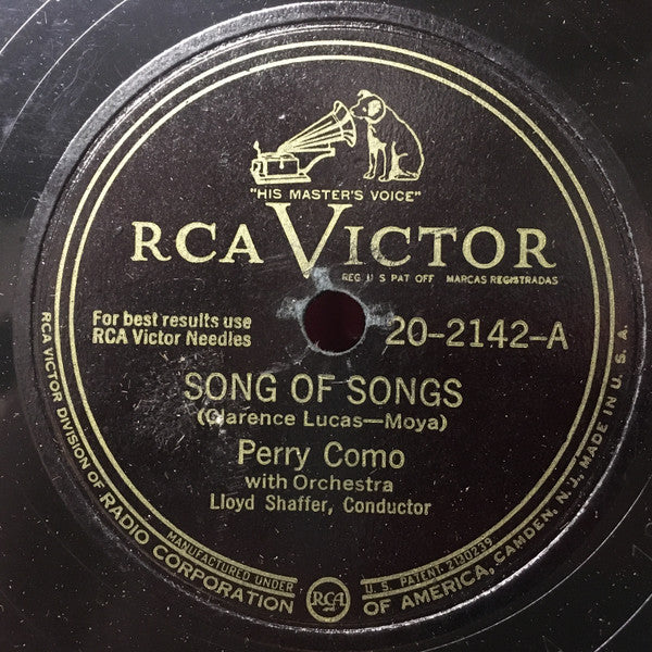 Perry Como : Song Of Songs / Easter Parade (Shellac, 10", Cam)