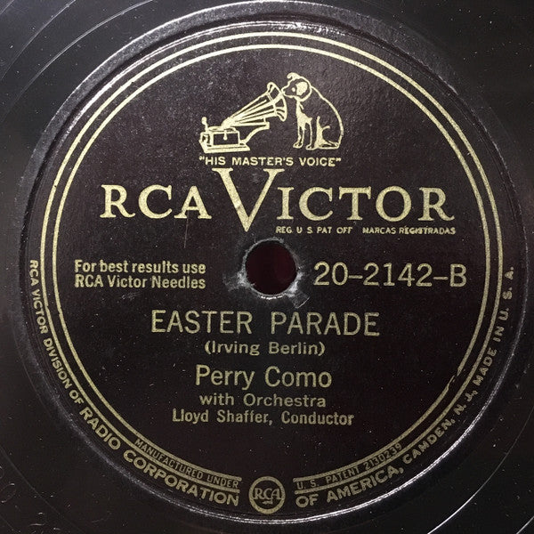 Perry Como : Song Of Songs / Easter Parade (Shellac, 10", Cam)