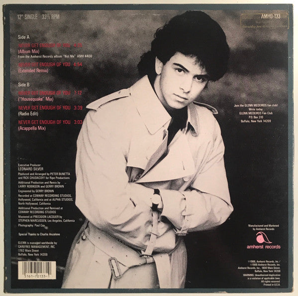 Glenn Medeiros : Never Get Enough Of You (12", Single)