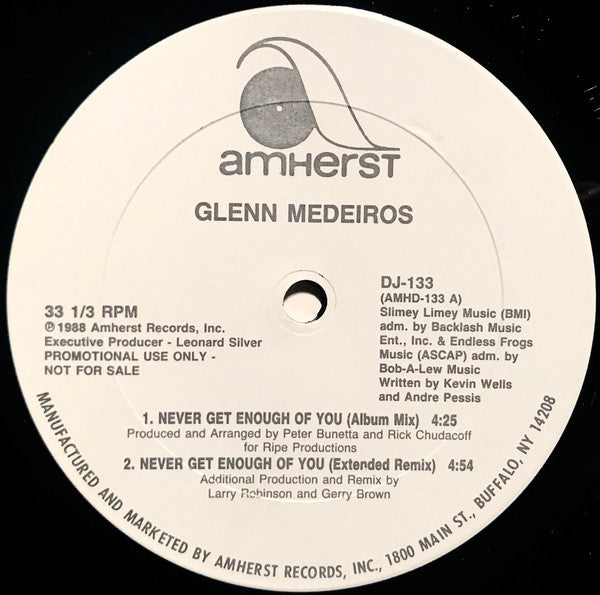 Glenn Medeiros : Never Get Enough Of You (12", Single)