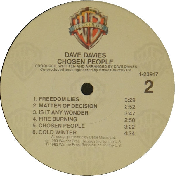 Dave Davies : Chosen People (LP, Album, Win)