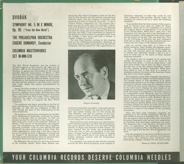 Antonín Dvořák - Eugene Ormandy Conducting The Philadelphia Orchestra : New World Symphony (5xShellac, 12", Album)