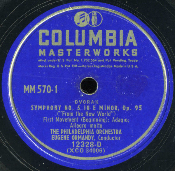 Antonín Dvořák - Eugene Ormandy Conducting The Philadelphia Orchestra : New World Symphony (5xShellac, 12", Album)