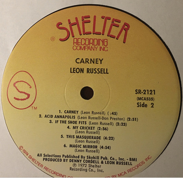 Leon Russell : Carney (LP, Album, RE, Pin)
