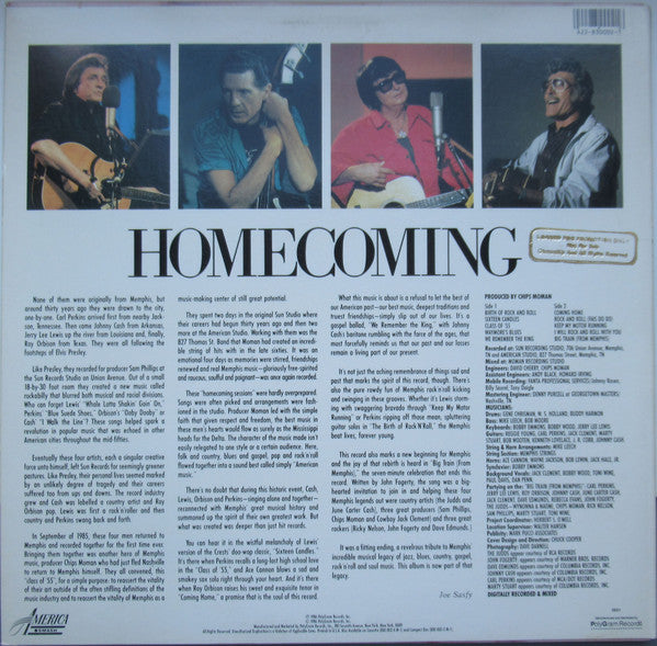Class Of '55 = Carl Perkins / Jerry Lee Lewis / Roy Orbison / Johnny Cash : Memphis Rock & Roll Homecoming (LP, Album, 16)