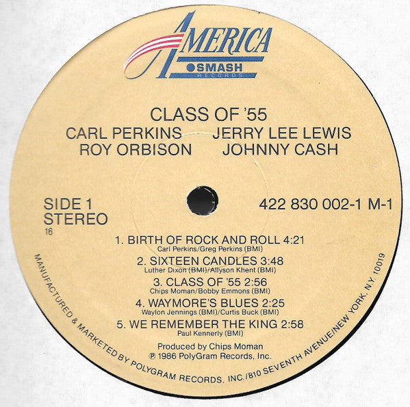Class Of '55 = Carl Perkins / Jerry Lee Lewis / Roy Orbison / Johnny Cash : Memphis Rock & Roll Homecoming (LP, Album, 16)
