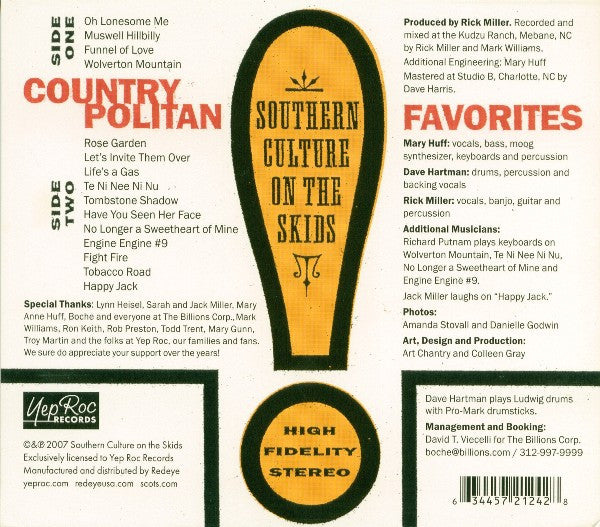 Southern Culture On The Skids : Countrypolitan Favorites (CD, Album)