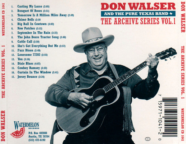 Don Walser And The Pure Texas Band : The Archive Series Vol. 1 (CD, Comp)