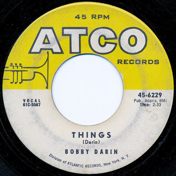 Bobby Darin : Things / Jailer Bring Me Water (7", Mon)