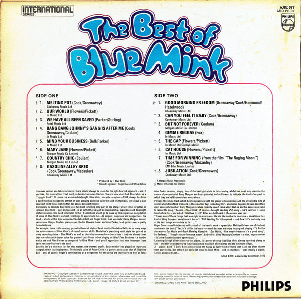 Blue Mink : The Best Of Blue Mink (LP, Comp)