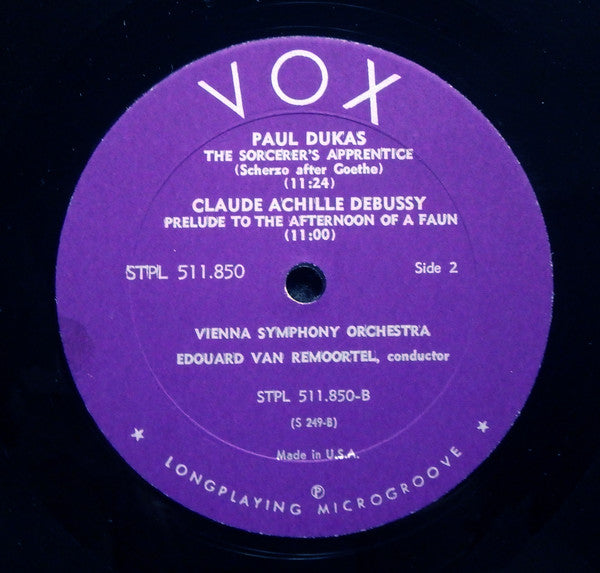 Claude Debussy / Maurice Ravel / Paul Dukas / Emmanuel Chabrier / Edouard Van Remoortel, Wiener Symphoniker : Prélude À L'Après-Midi D'Un Faune/Boléro/L'Apprenti Sorcier/España (LP)
