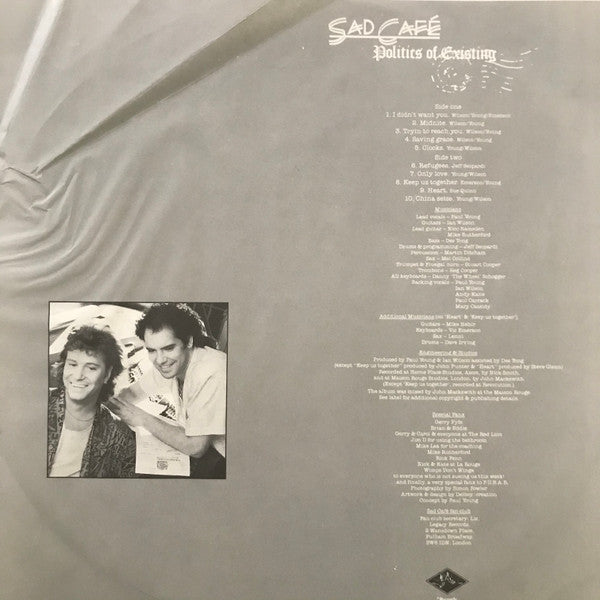 Sad Café : Politics Of Existing (LP, Album, Spe)