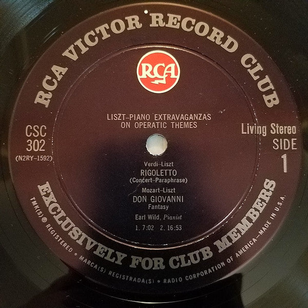 Franz Liszt, Earl Wild : Piano Extravaganzas On Operatic Themes (LP, Club, Ind)