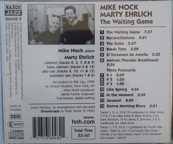 Mike Nock / Marty Ehrlich : The Waiting Game (CD, Album)
