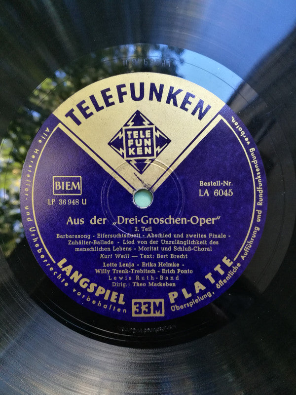 Kurt Weill, Bertolt Brecht : Aus Der »Drei-Groschen-Oper« (10", Mono)