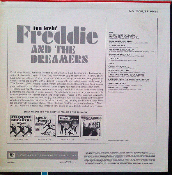 Freddie & The Dreamers : Fun Lovin' Freddie (LP, Album, Mono)