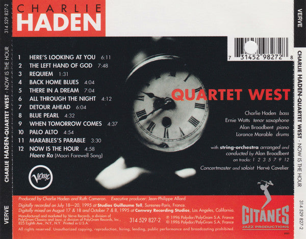 Charlie Haden Quartet West : Now Is The Hour (CD, Album)