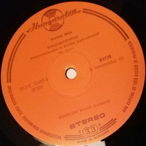 Bartók Béla*, Kornél Zempléni, Loránt Szűcs : Mikrokosmos (Progressive Piano Pieces) Vol. I - VI (3xLP, Rep + Box, RP)