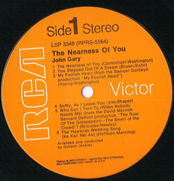 John Gary : The Nearness Of You (LP, Album)