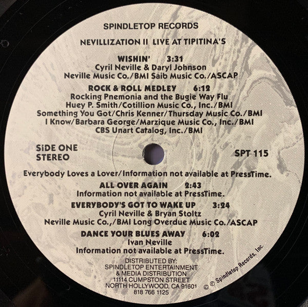 The Neville Brothers : Nevillization II: Live At Tipitina's (LP, Album)