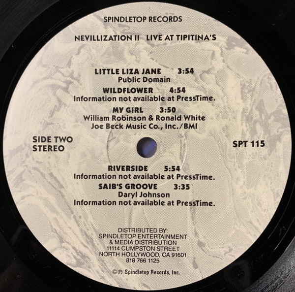 The Neville Brothers : Nevillization II: Live At Tipitina's (LP, Album)