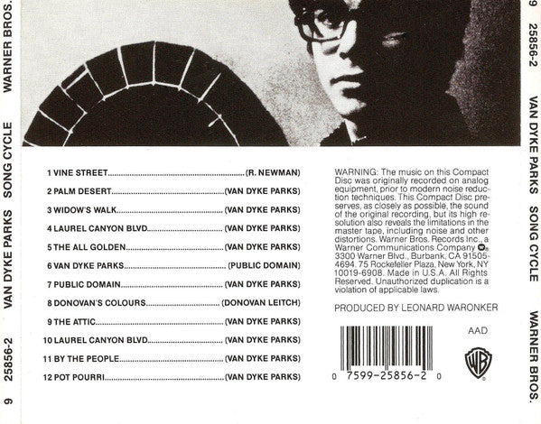 Van Dyke Parks : Song Cycle (CD, Album, RE)