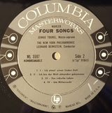 Gustav Mahler - Leonard Bernstein, New York Philharmonic, Jennie Tourel : Kindertotenlieder ‧ Four Songs (LP, Mono)