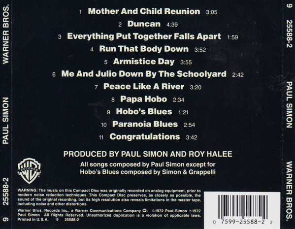 Paul Simon : Paul Simon (CD, Album, RE, RP)