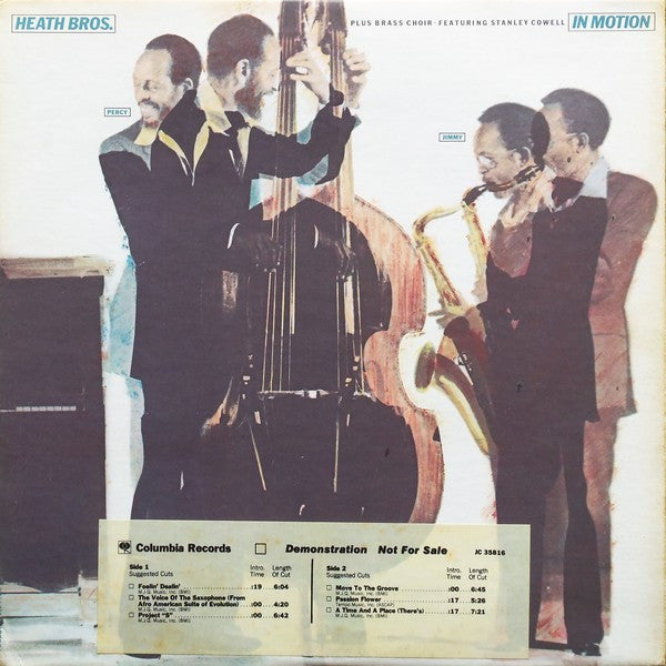 The Heath Brothers : In Motion (LP, Album, Promo)