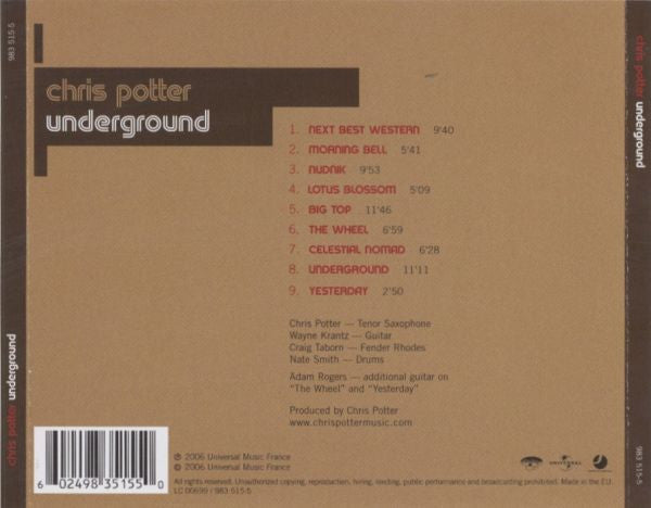 Chris Potter (2) : Underground (CD, Album)