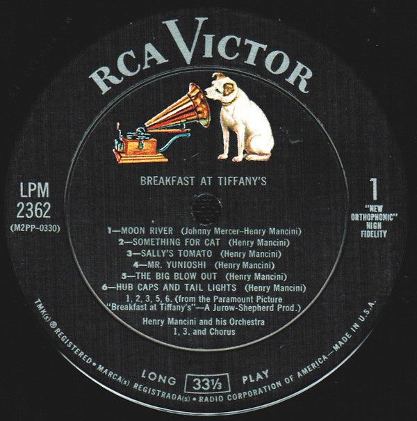 Henry Mancini : Breakfast At Tiffany's (Music From The Motion Picture Score) (LP, Album, Mono, Ind)