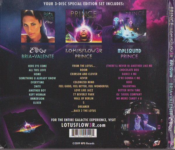 Prince / Bria Valente : Lotusflower / MPLSound / Elixer (3xCD, Album, S/Edition)