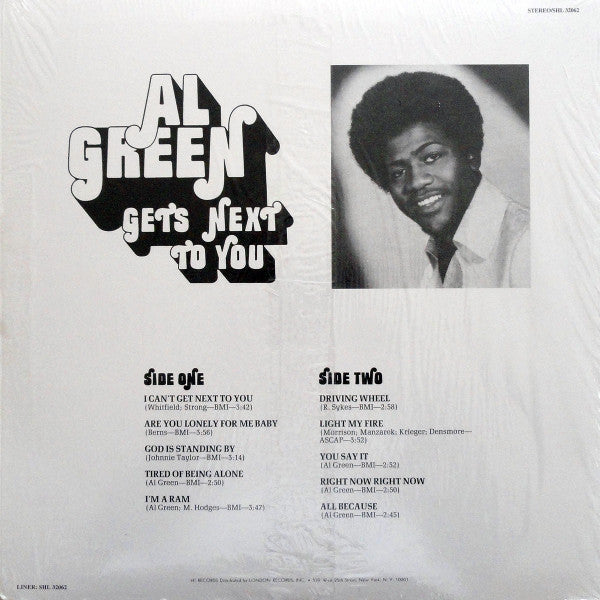 Al Green : Al Green Gets Next To You (LP, Album, RE)