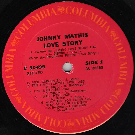 Johnny Mathis : Love Story (LP, Album)